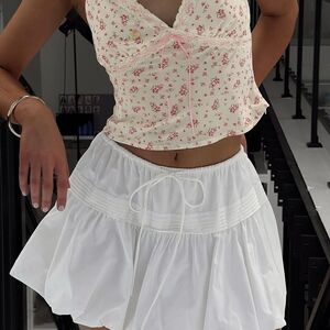 Princess Polly Flirty White Mini Skirt